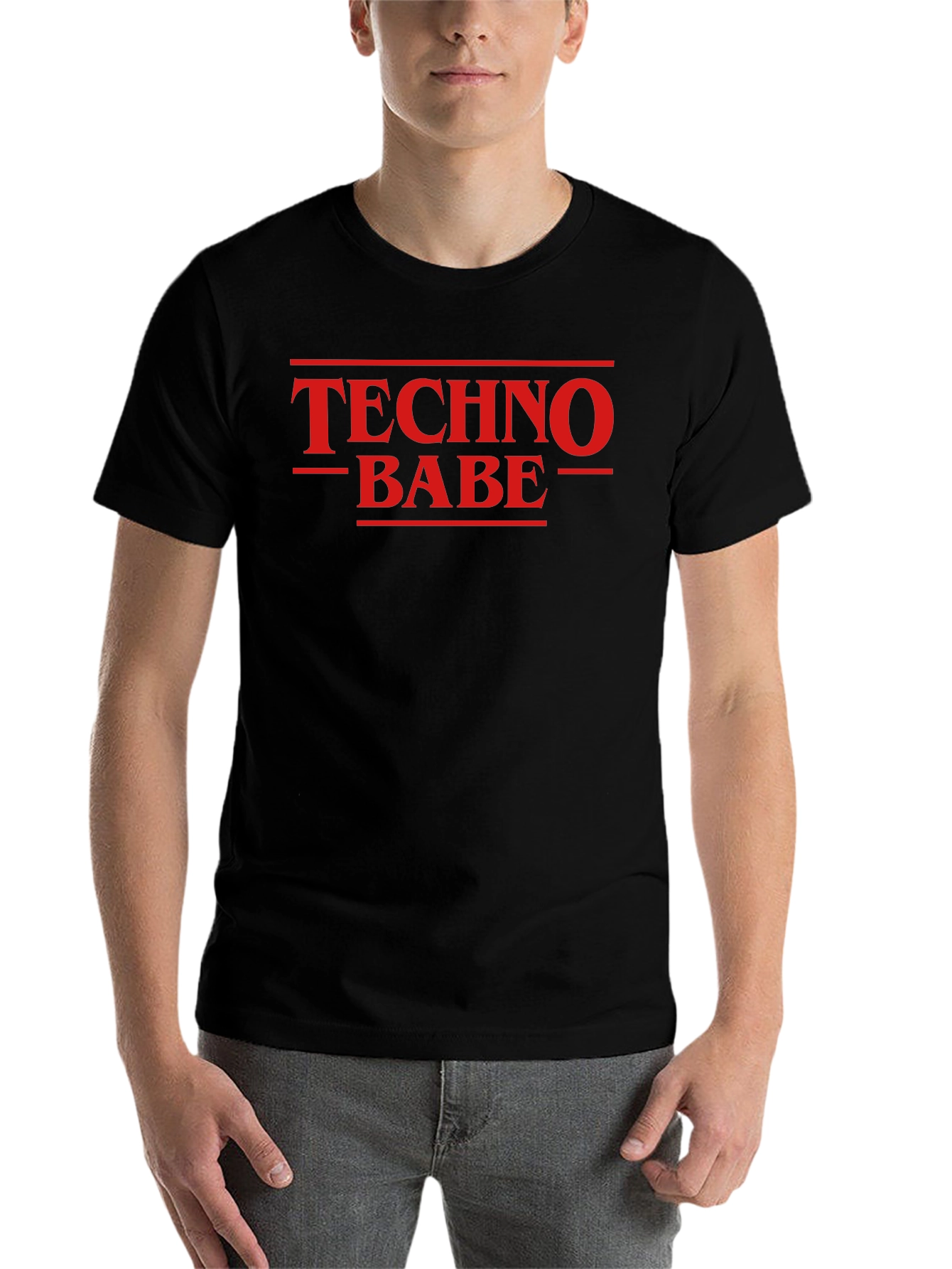Black Techno Babe Black T-Shirt view 7