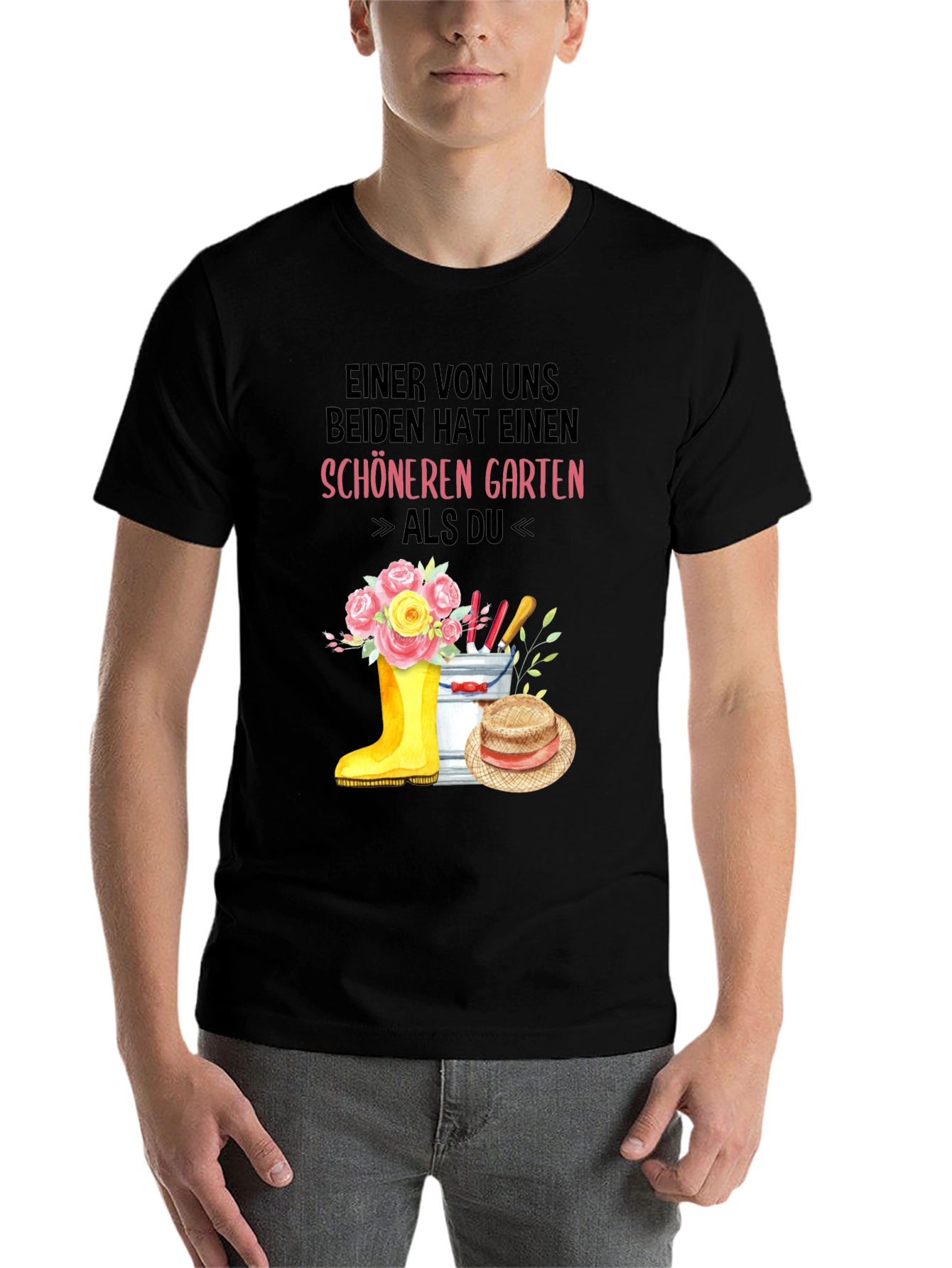 Black Gardener T-Shirt: One Of Us Has a Nicer Garden view 7