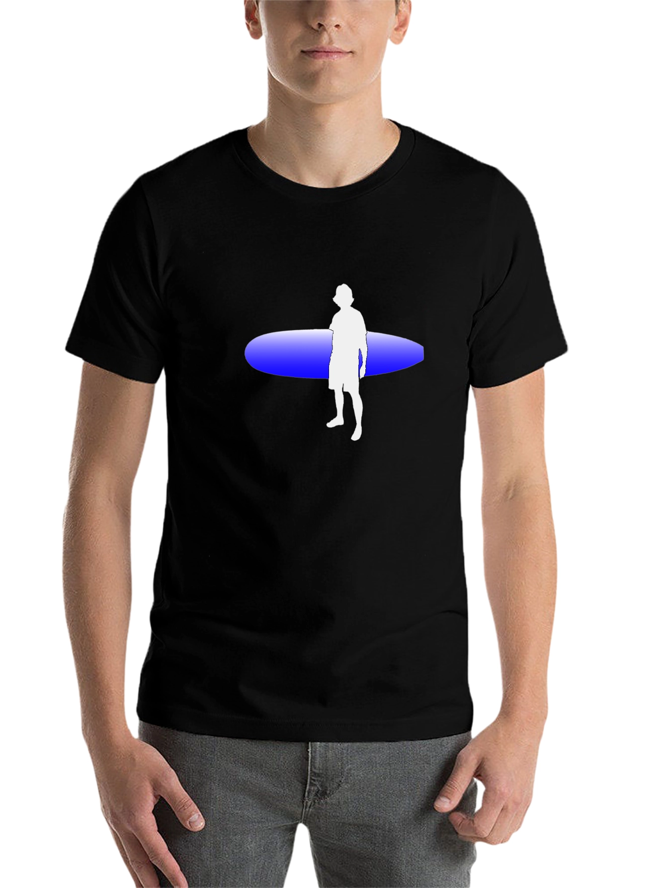 Black Surfer Graphic Tee - Black Cotton T-Shirt view 7