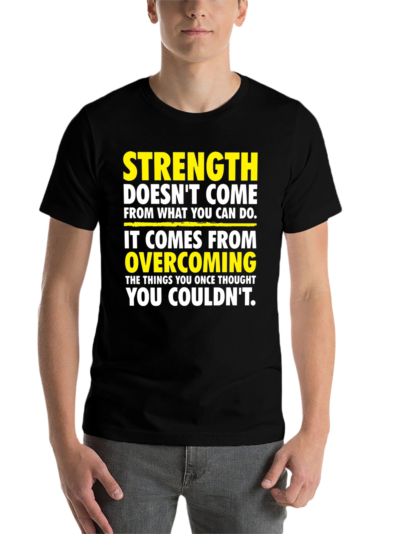 Black Strength Overcoming Graphic T-Shirt view 7