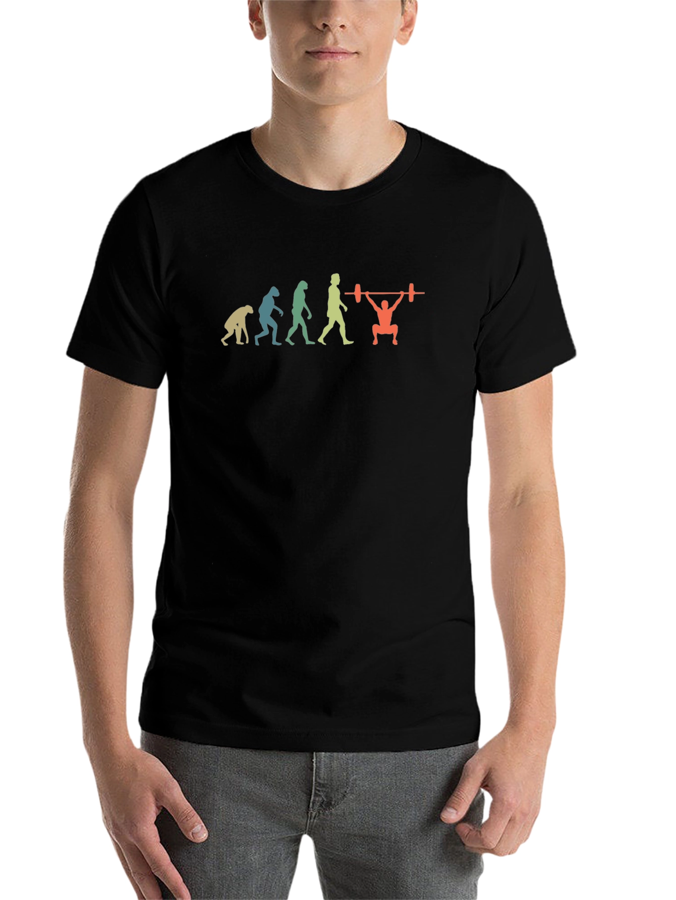 Black Evolution of Weightlifting Black T-Shirt view 7