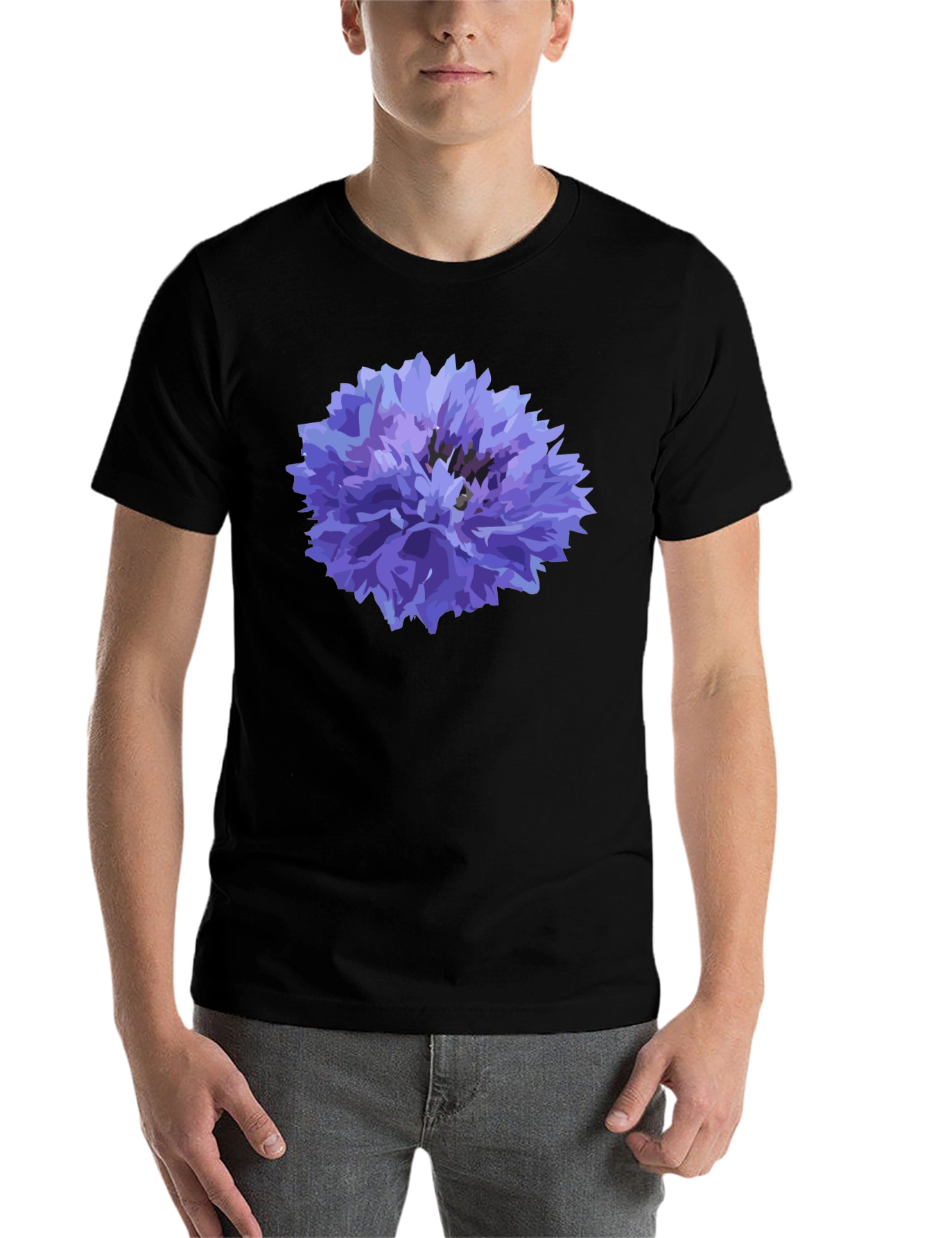 Black Cornflower Black T-Shirt view 7