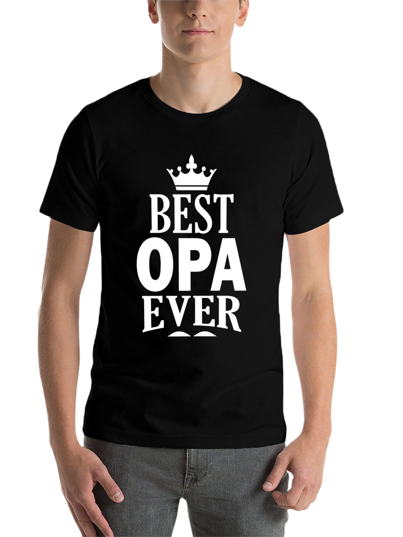 Black Best Opa Ever T-Shirt - Grandpa Gift view 7