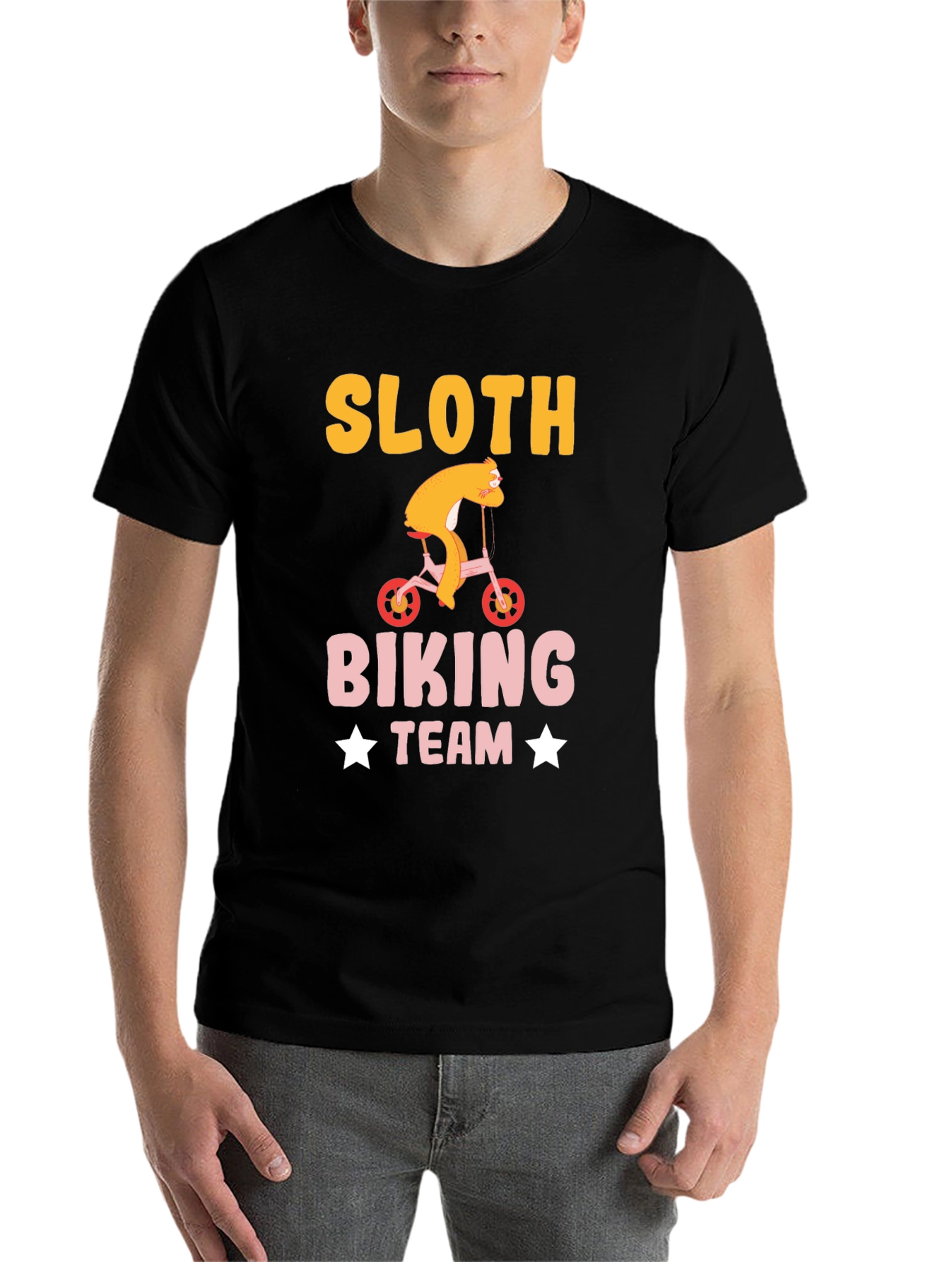 Black Sloth Biking Team T-Shirt Funny Sloth Tee view 7