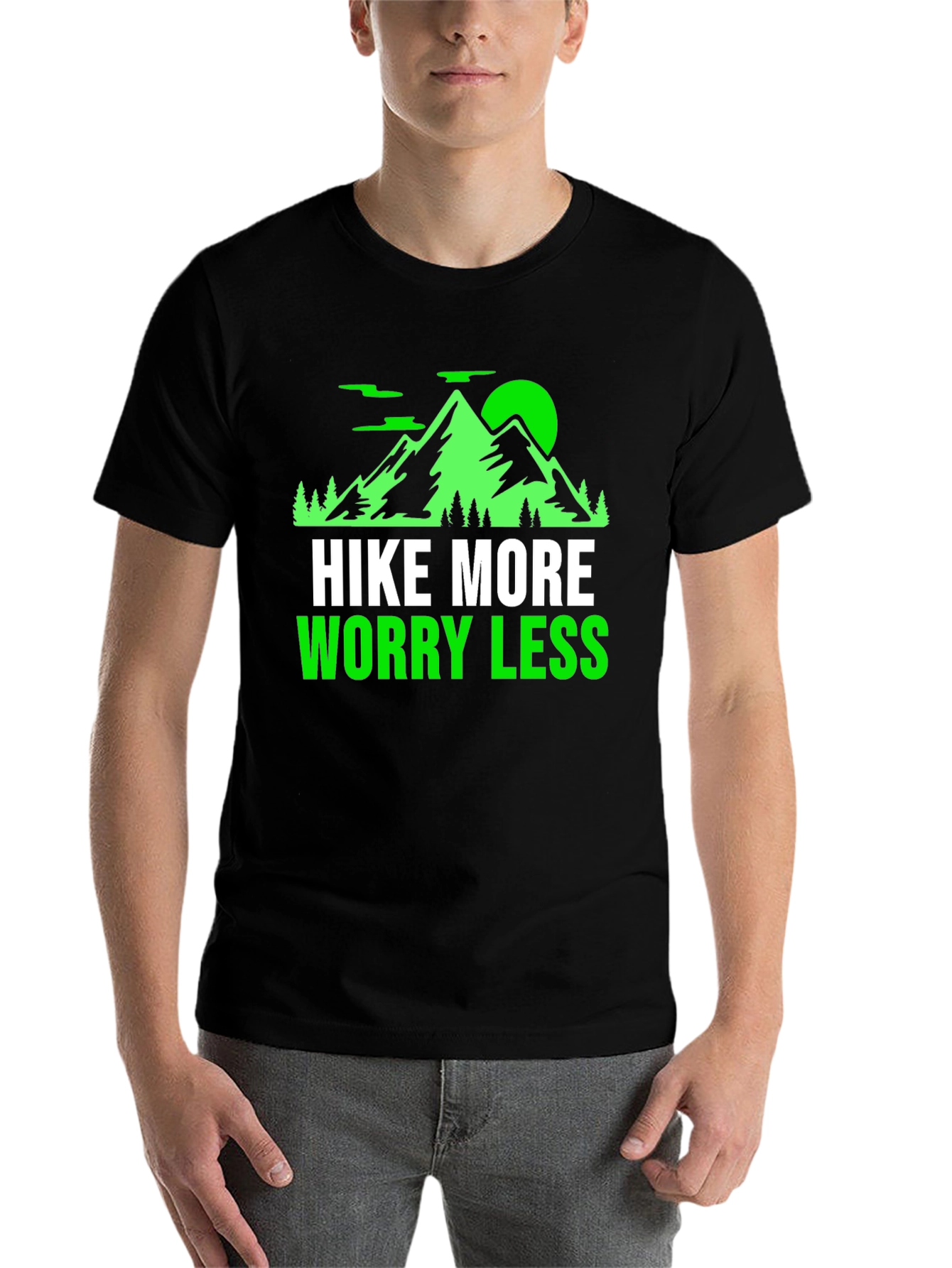 Black Hike More Worry Less Graphic T-Shirt view 7