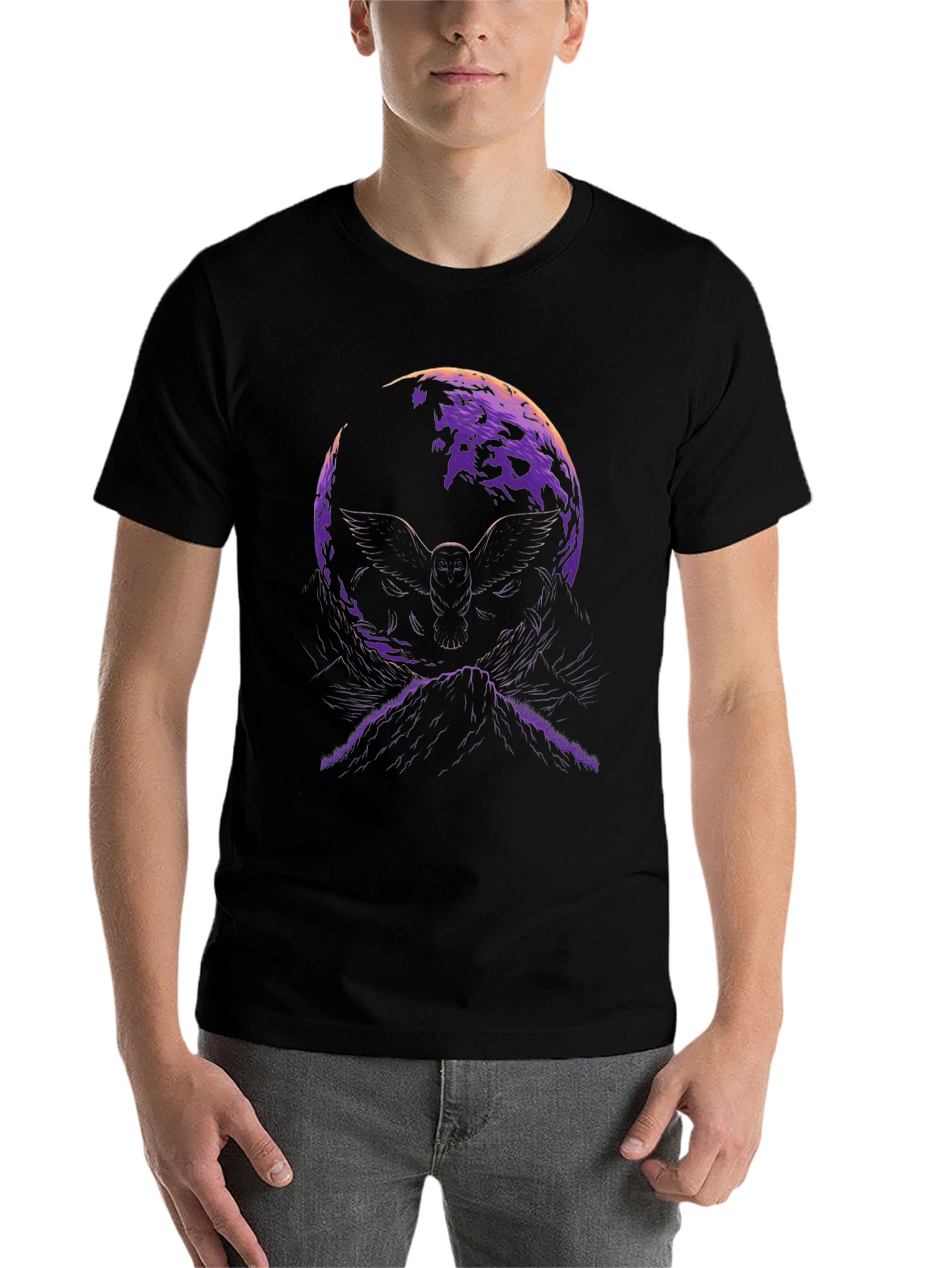 Black Owl Moon Graphic T-Shirt view 7