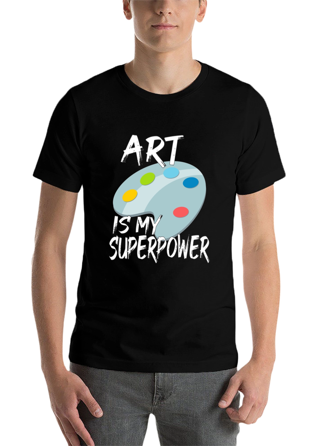 Art is My Superpower Black T-Shirt - 7