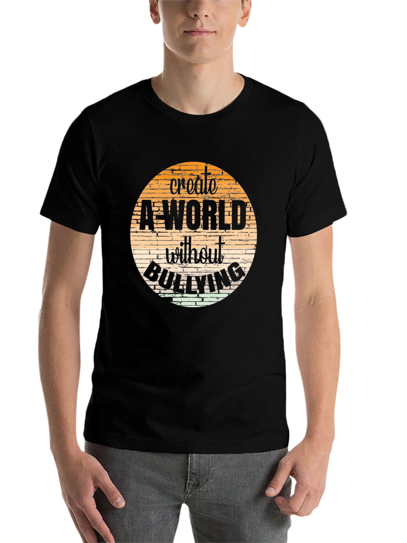Black Create a World Without Bullying Graphic Tee view 7