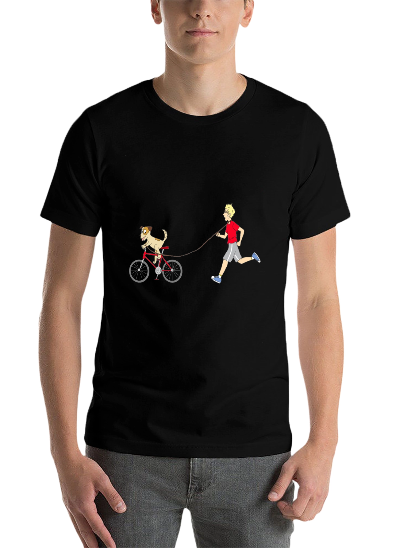 Black Dog on Bike Graphic Tee view 7