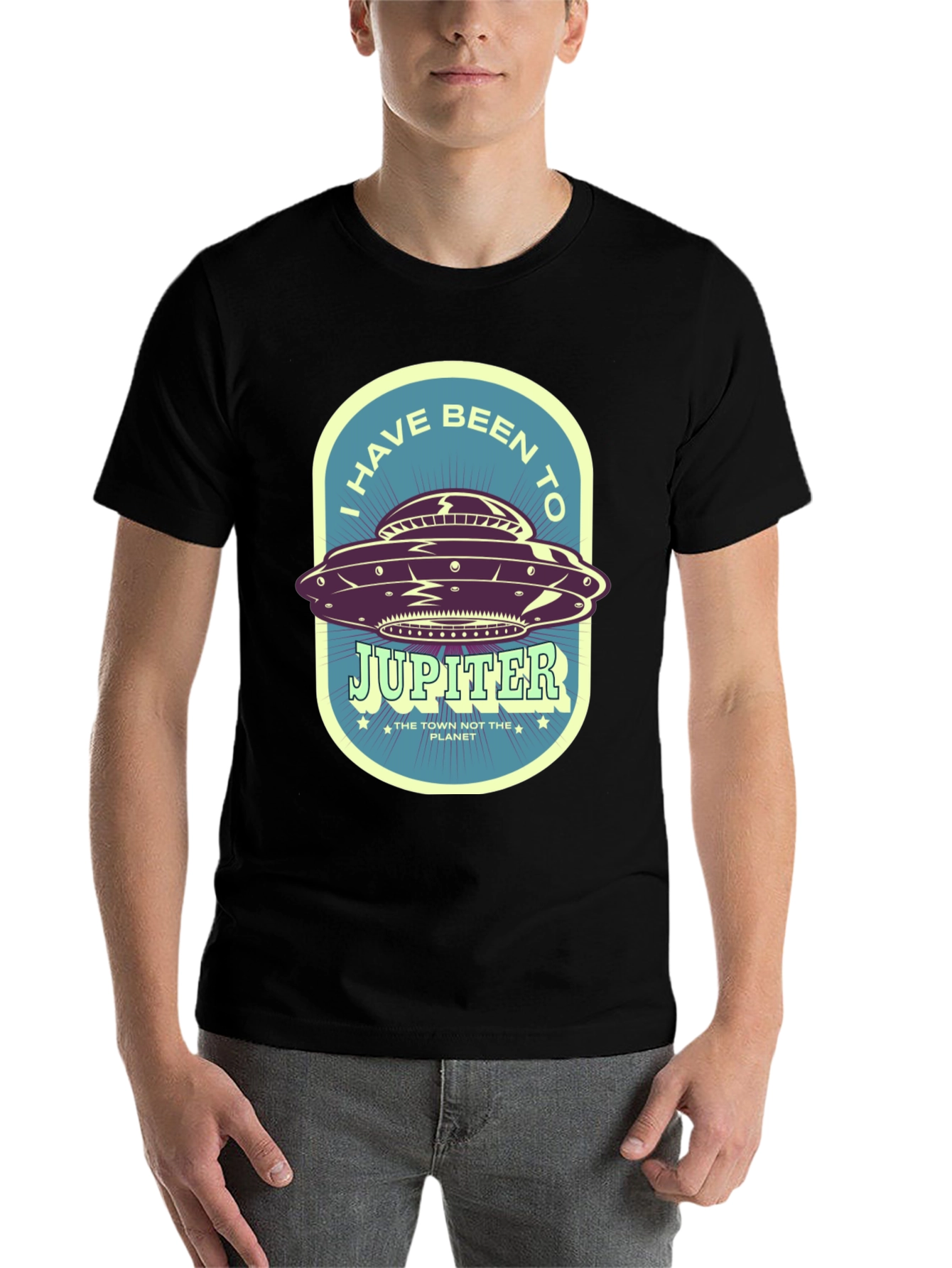 Black I Have Been to Jupiter T-Shirt view 7
