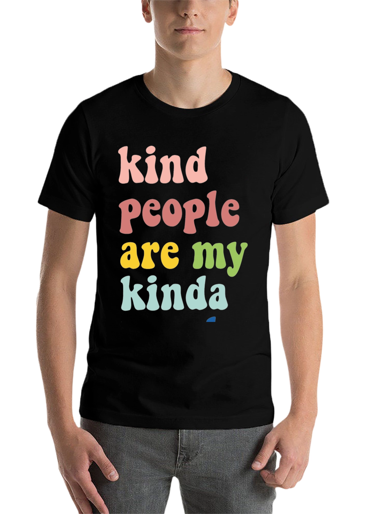 Black Kind People T-Shirt - Retro Colorful Design view 7
