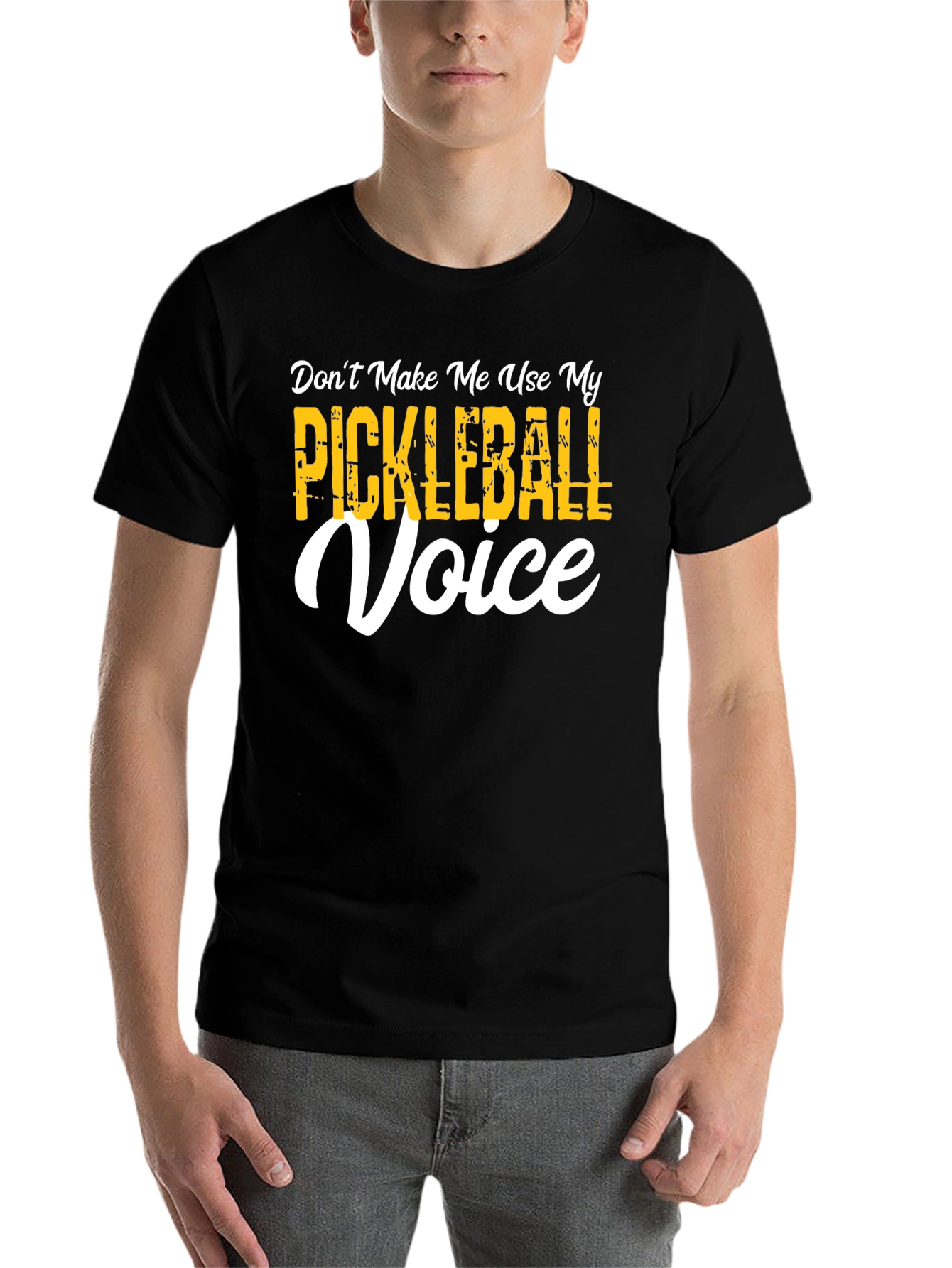 Black Pickleball Voice T-Shirt - Funny Graphic Tee view 7