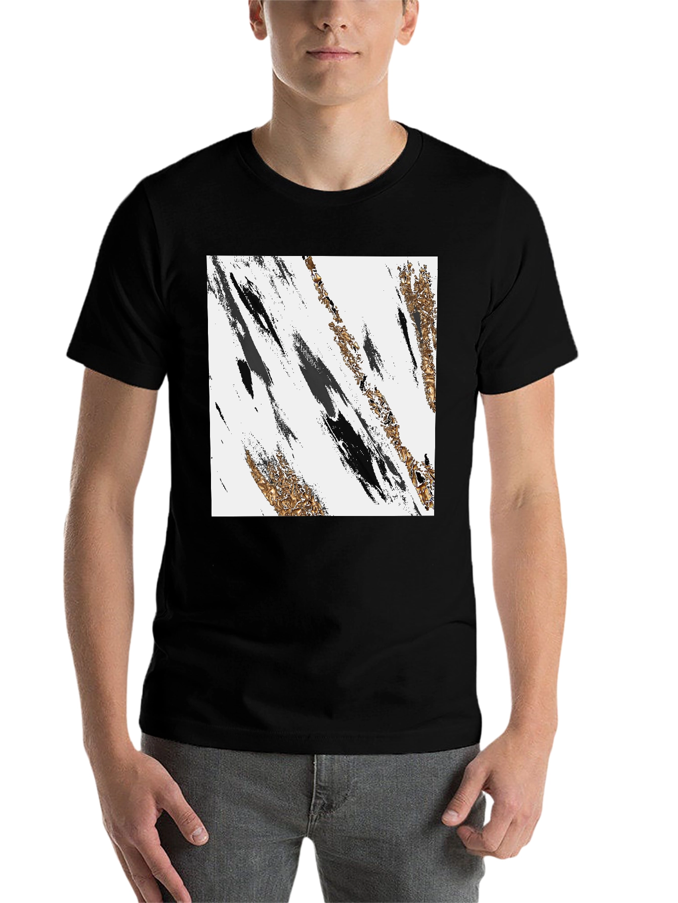 Black Abstract Art Black T-Shirt view 7