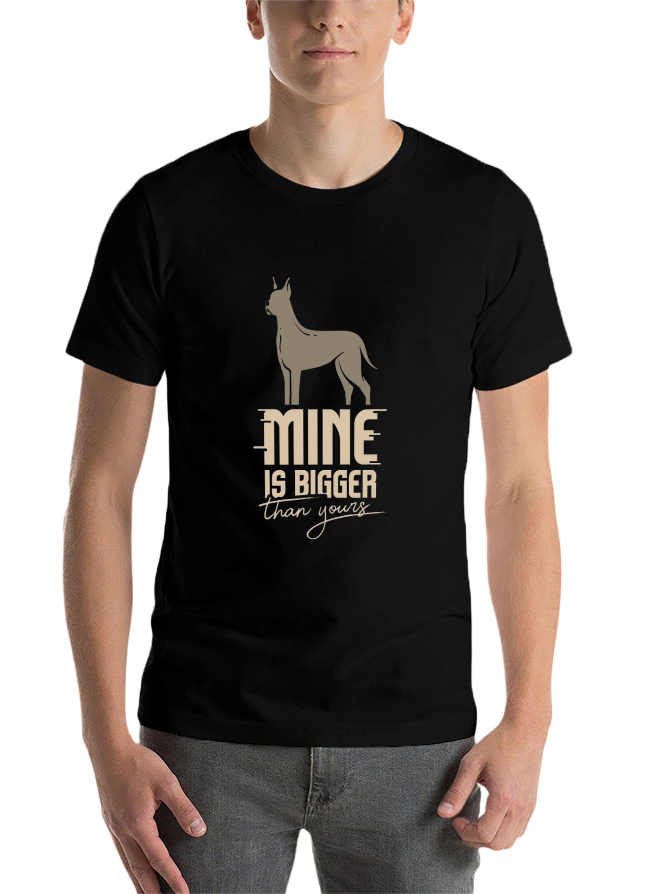 Black Mine is Bigger Funny Dog T-Shirt view 7