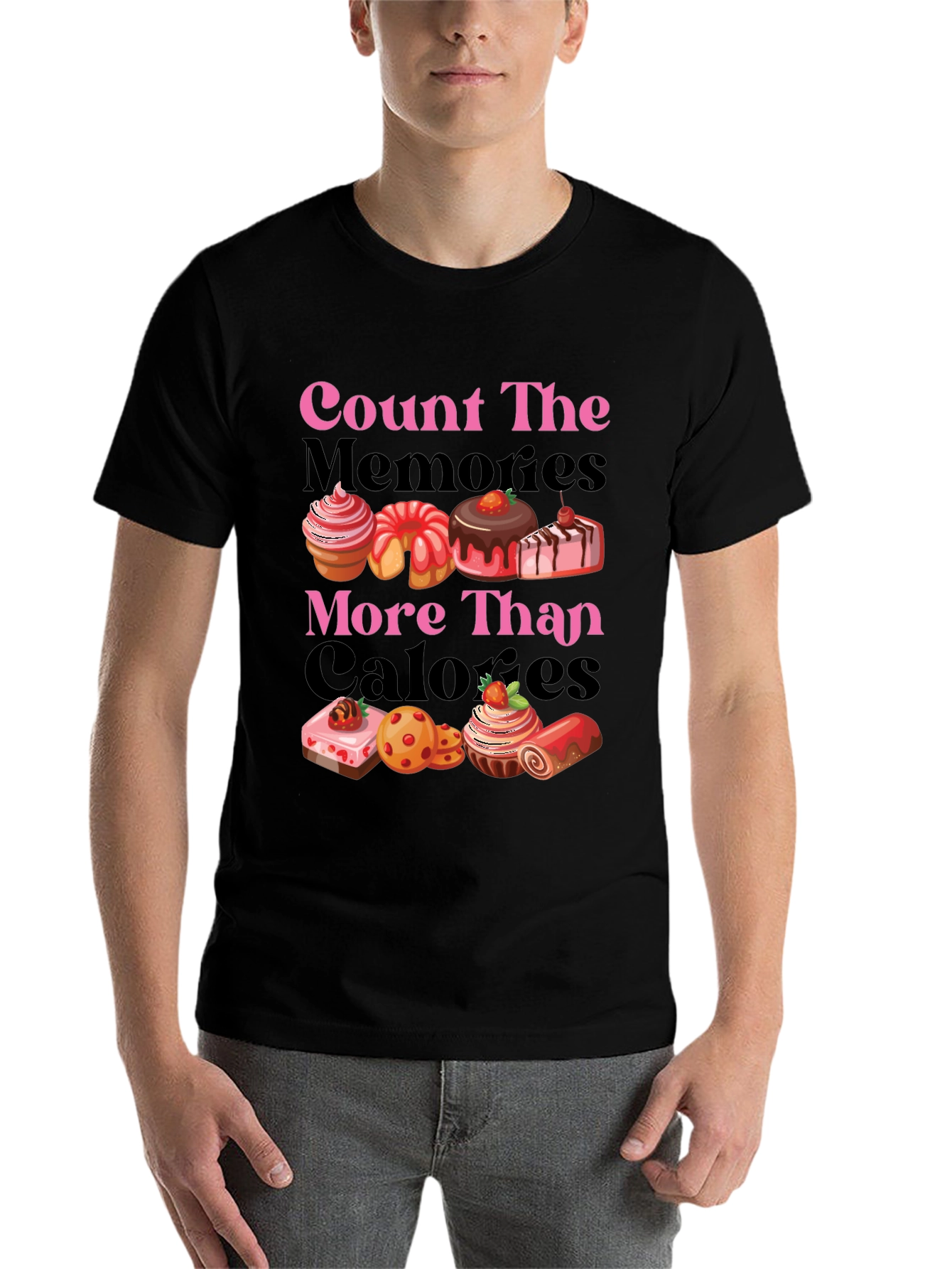 Black Count Memories Not Calories Graphic Tee view 7