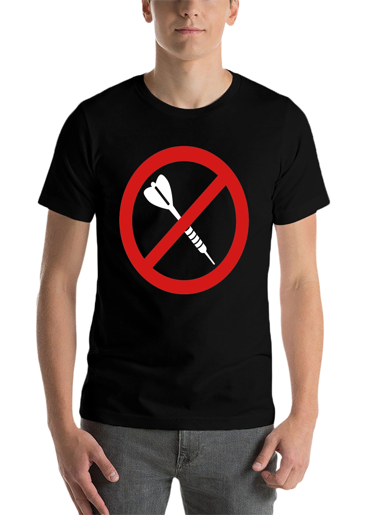 Black No Darts Allowed T-Shirt - Dart Game Ban Tee view 7