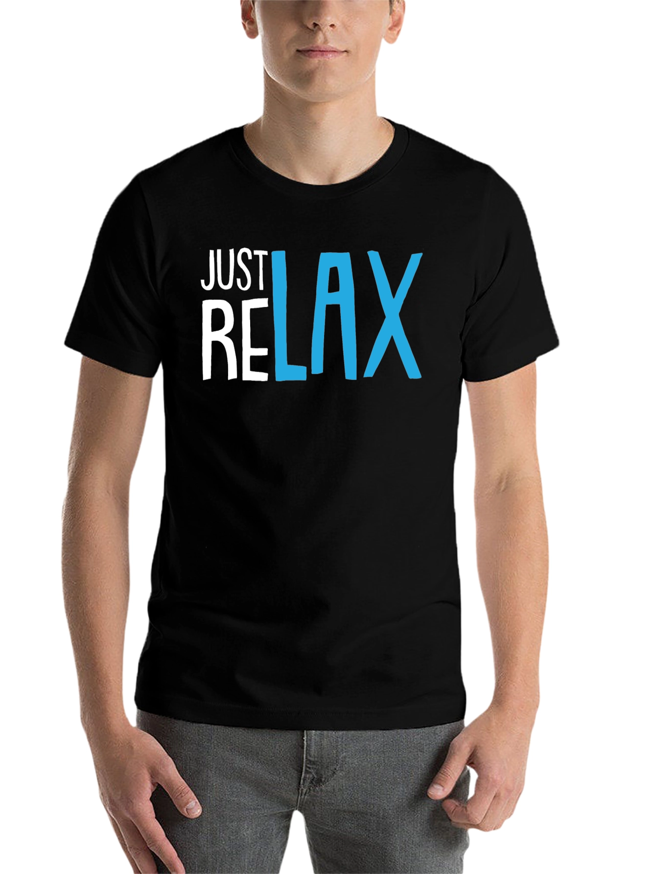 Black Just Relax Black Graphic Tee view 7