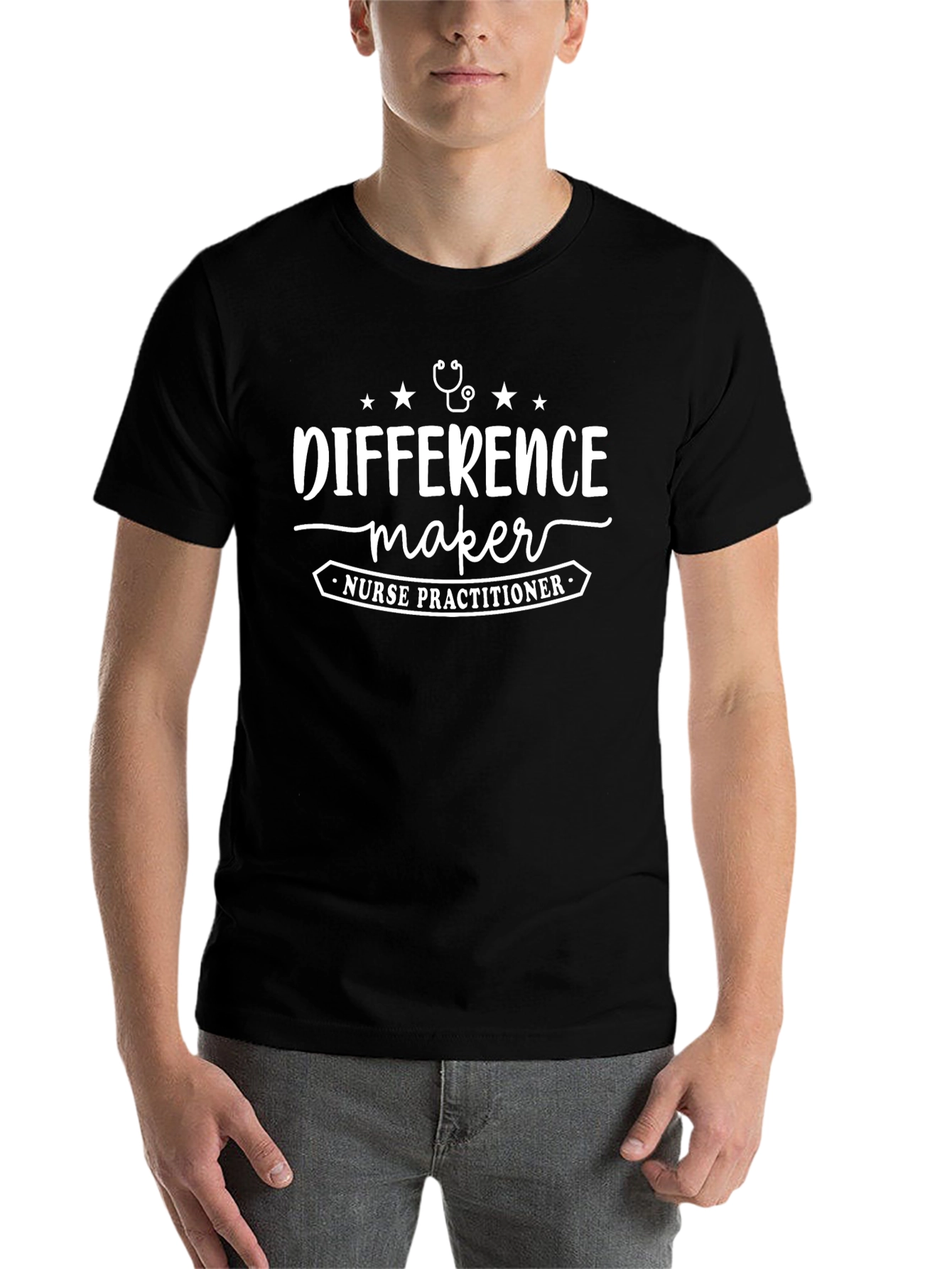 Black Difference Maker Nurse Practitioner T-Shirt view 7