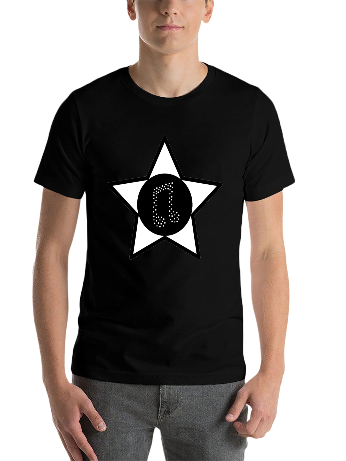 Black Star Music Note Black T-Shirt view 7