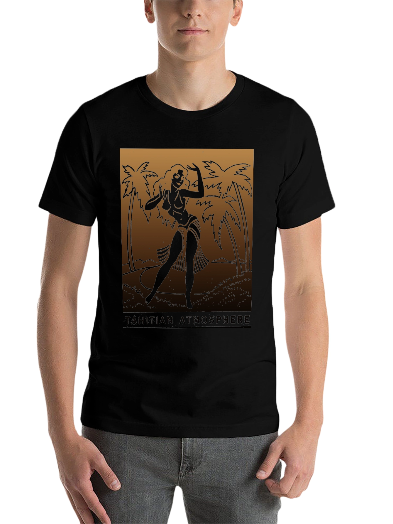Black Tahitian Atmosphere Graphic Tee view 7