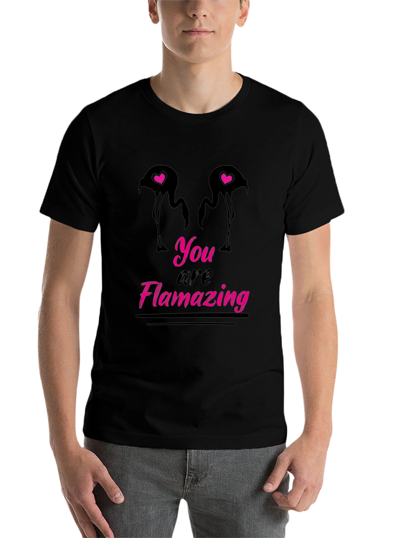 Black Flamazing Flamingo Graphic Tee - Black view 7