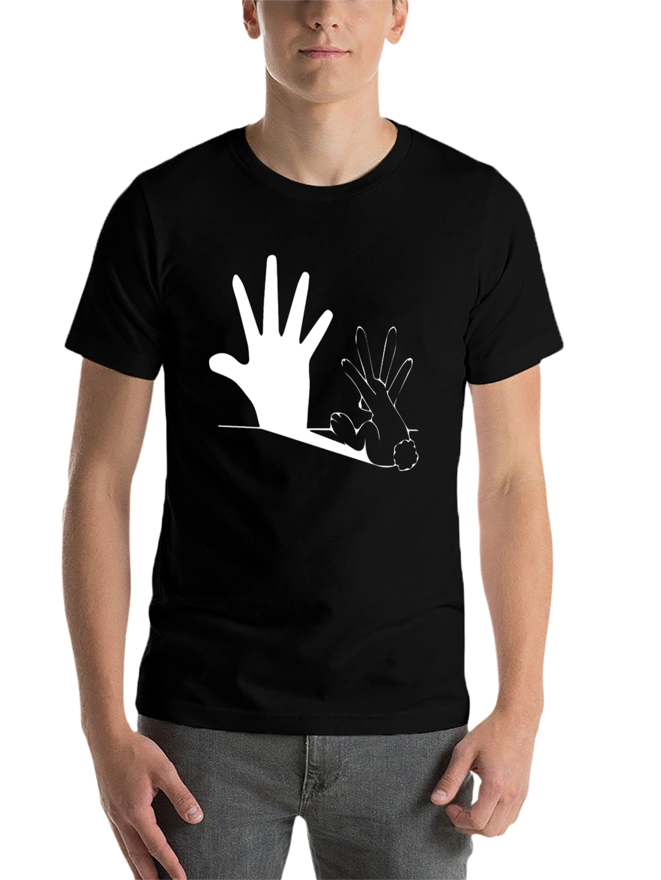 Black Hand Shadow Puppet T-Shirt view 7