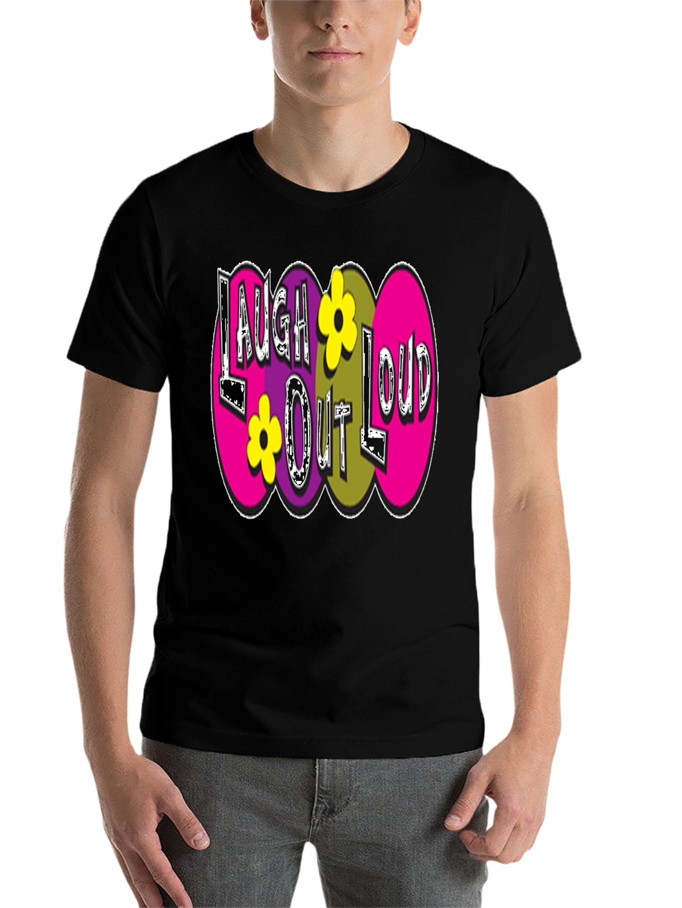 Black Laugh Out Loud Graphic Tee view 7
