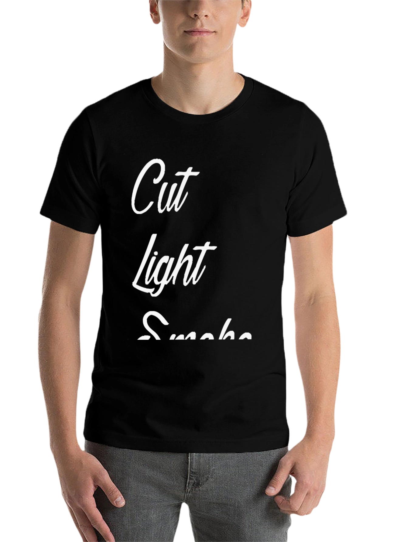 Black Cut Light Smoke Graphic Tee view 7