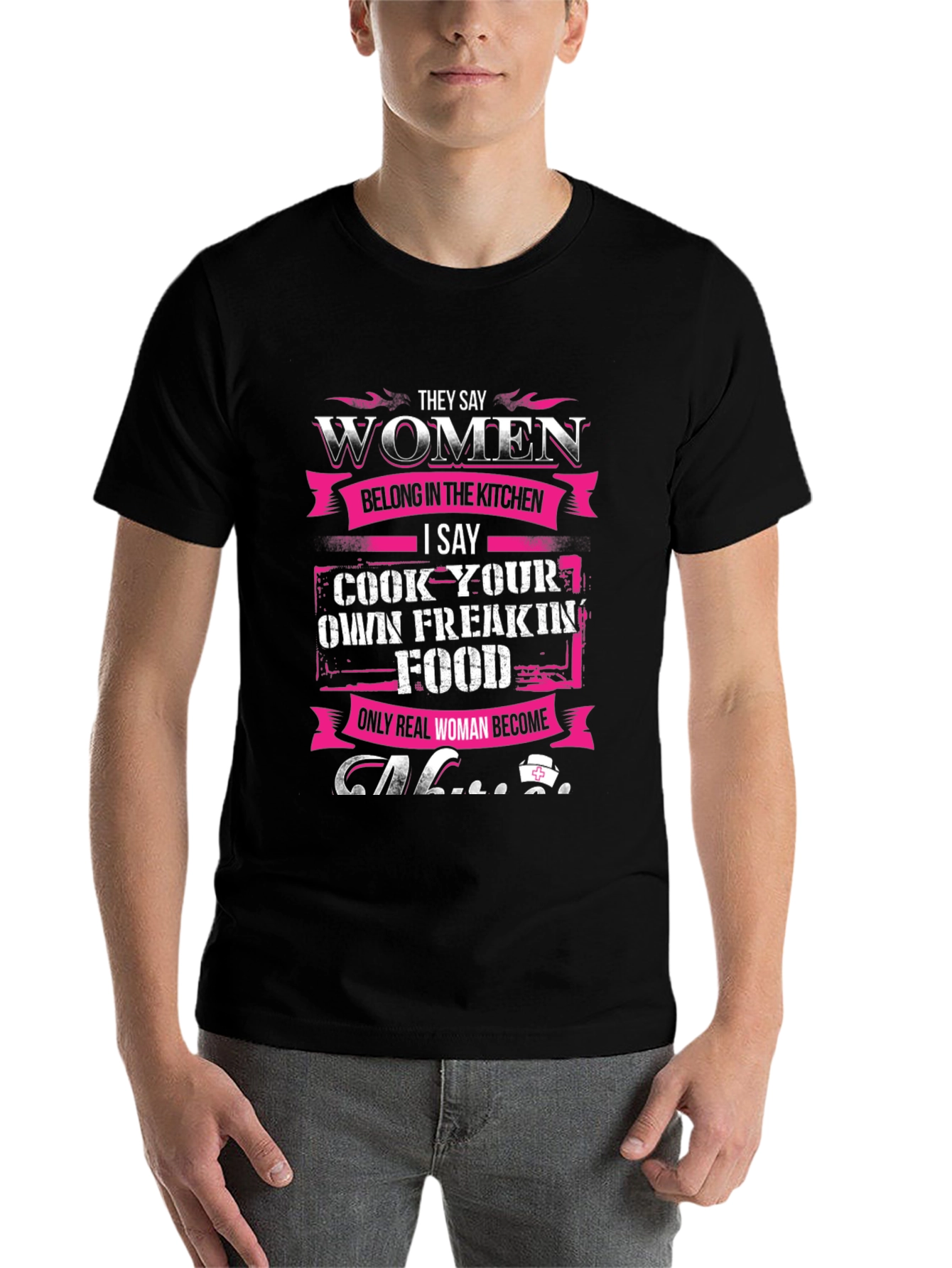 Black Women Belong in Kitchen T-Shirt - Cook Your Own Food view 7