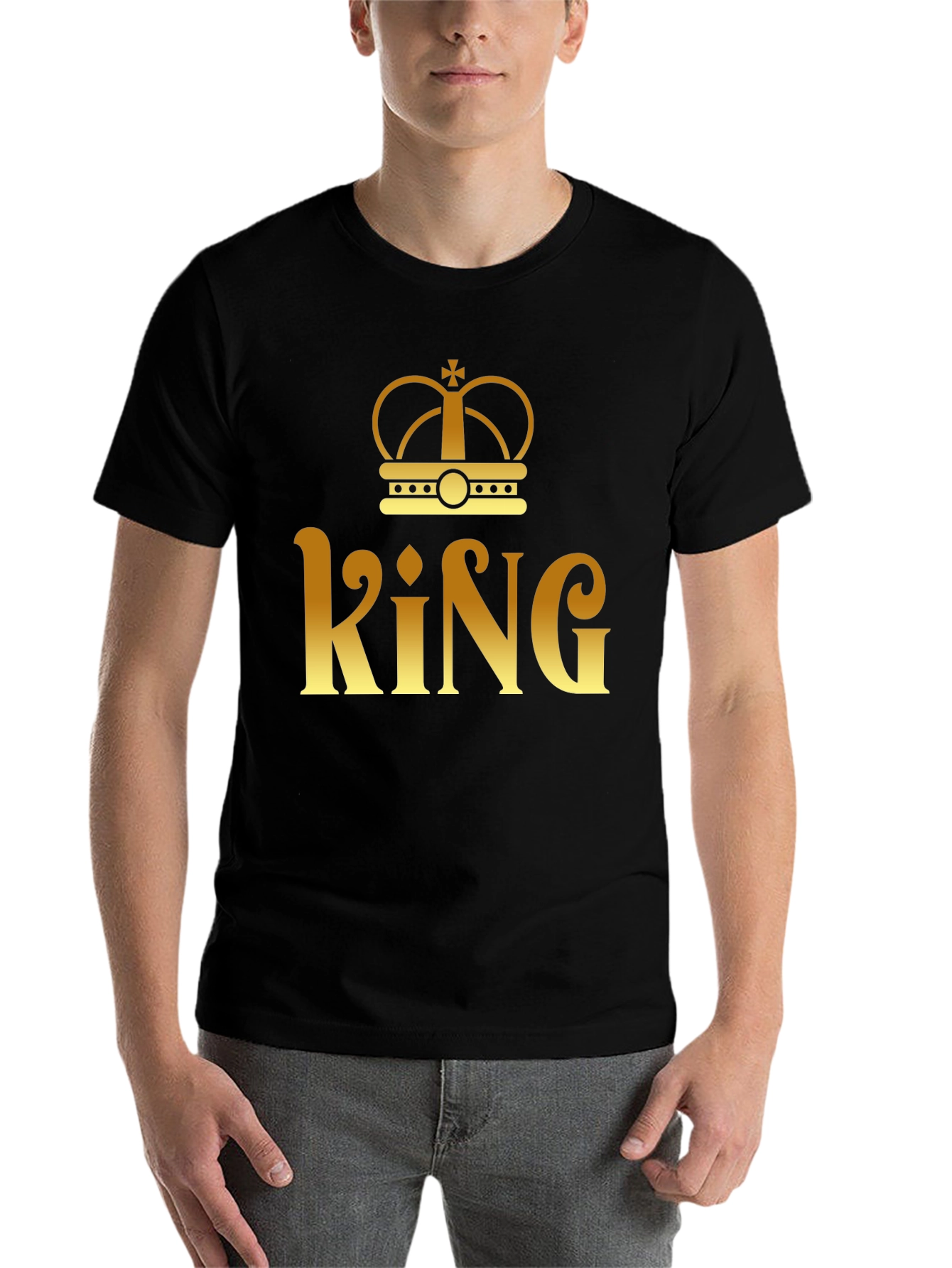 Black King Crown Graphic T-Shirt - Mens Fashion view 7