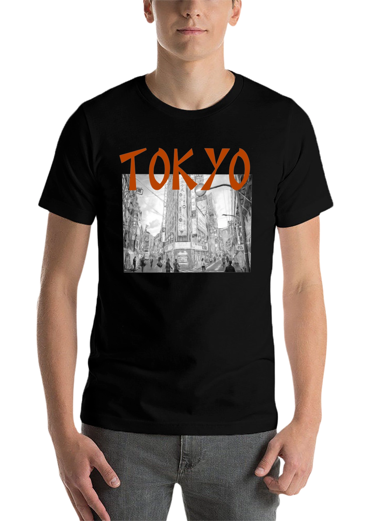 Black Tokyo Cityscape Graphic T-Shirt view 7