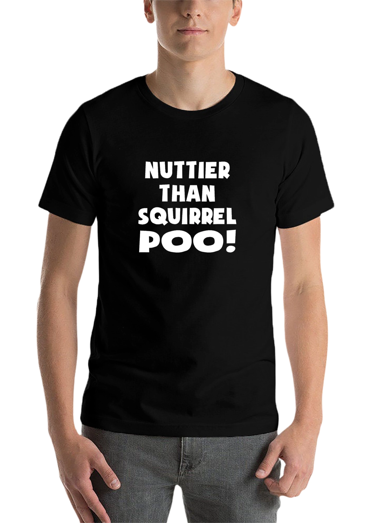 Black Nuttier Than Squirrel Poo! Graphic T-Shirt view 7
