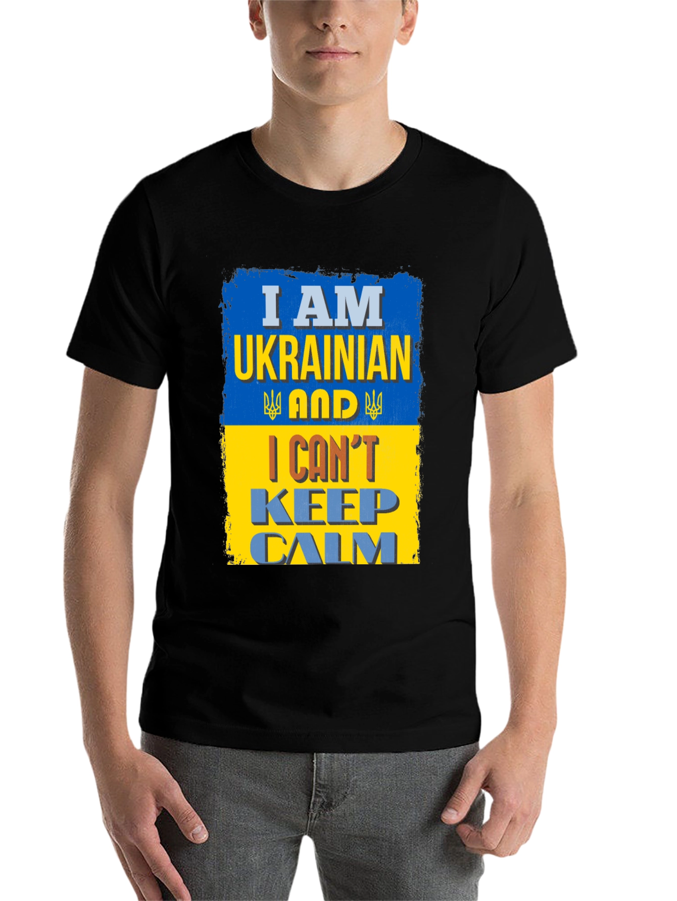 Black I Am Ukrainian And I Can't Keep Calm T-Shirt view 7