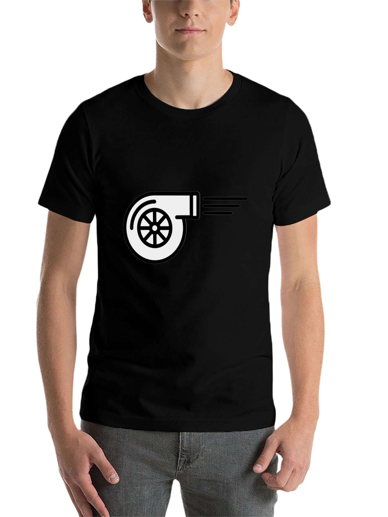 Black Turbocharger T-Shirt - Black Cotton Blend view 7