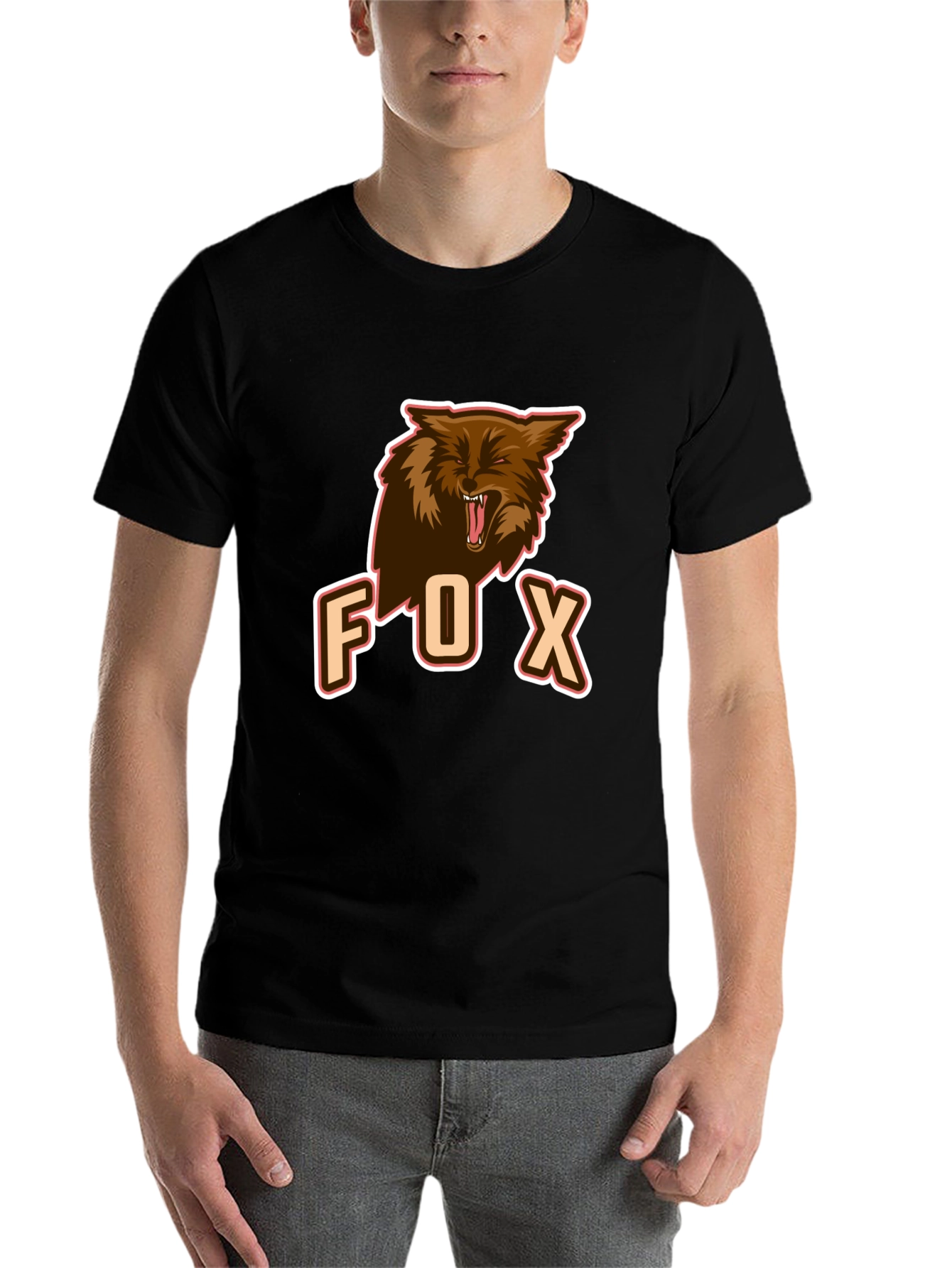 Black Men's Black Fox Graphic Tee view 7