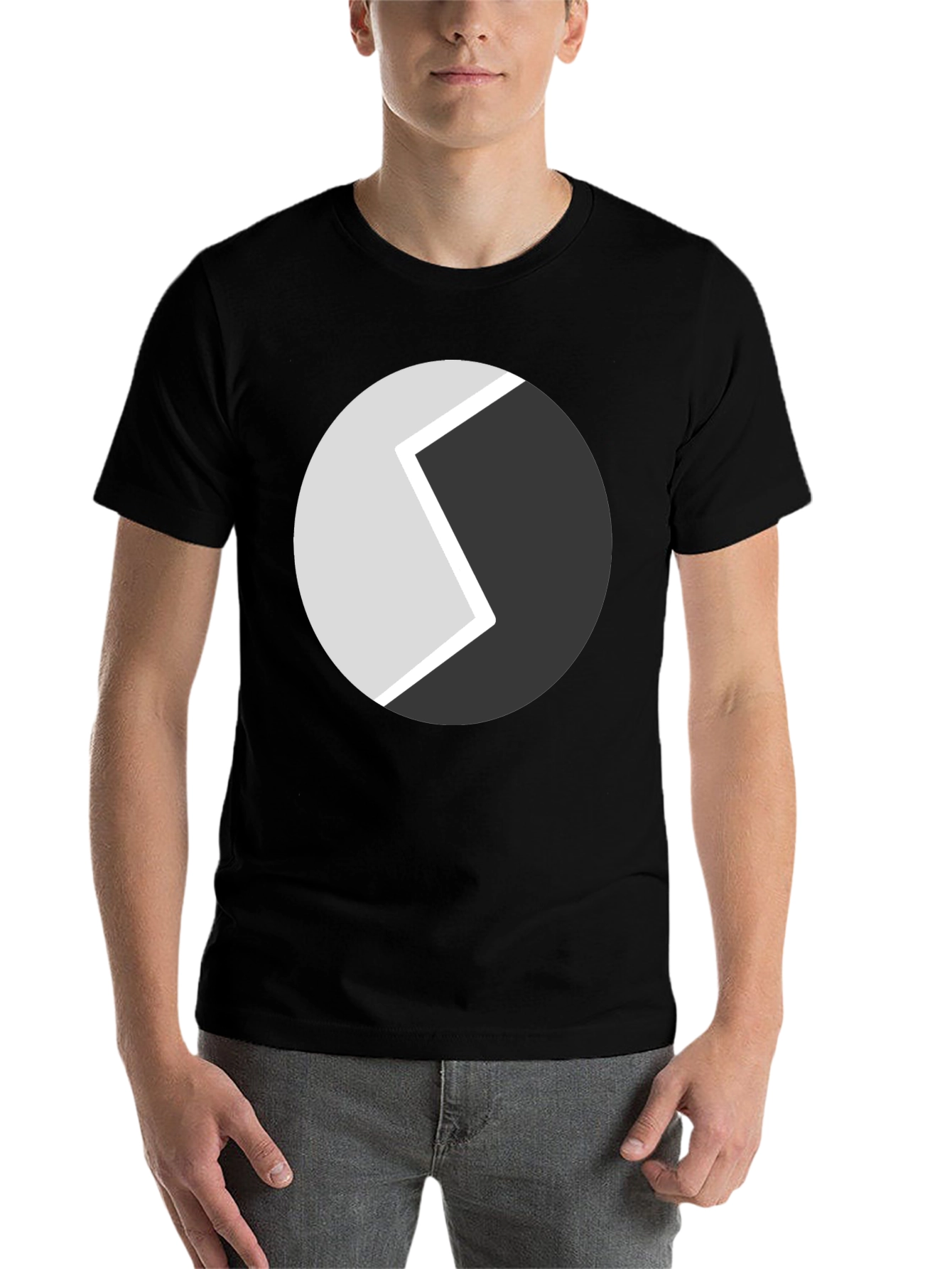 Abstract Circle Graphic Tee - Modern Black T-Shirt - 7