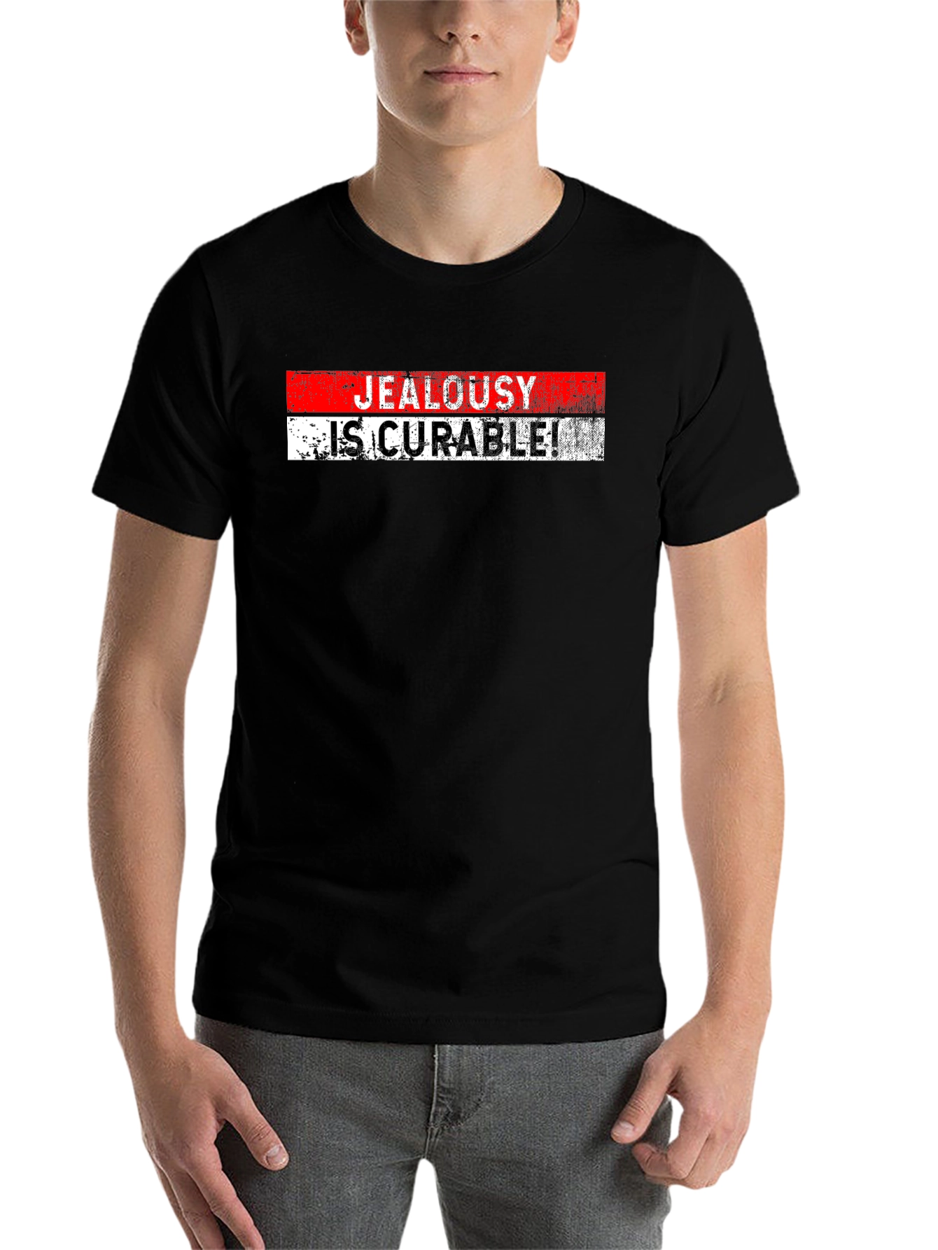 Black Jealousy Is Curable T-Shirt - Black view 7