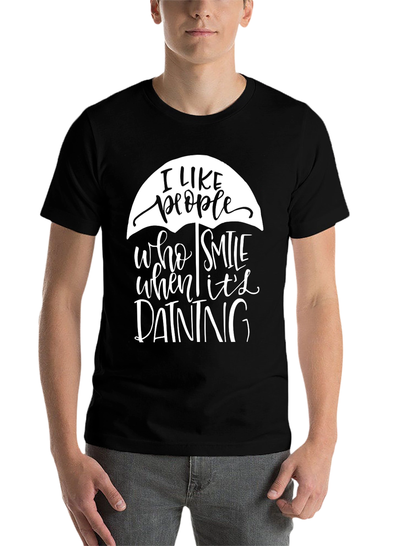 Black I Like People Who Smile T-Shirt - Trendy Graphic Tee view 7