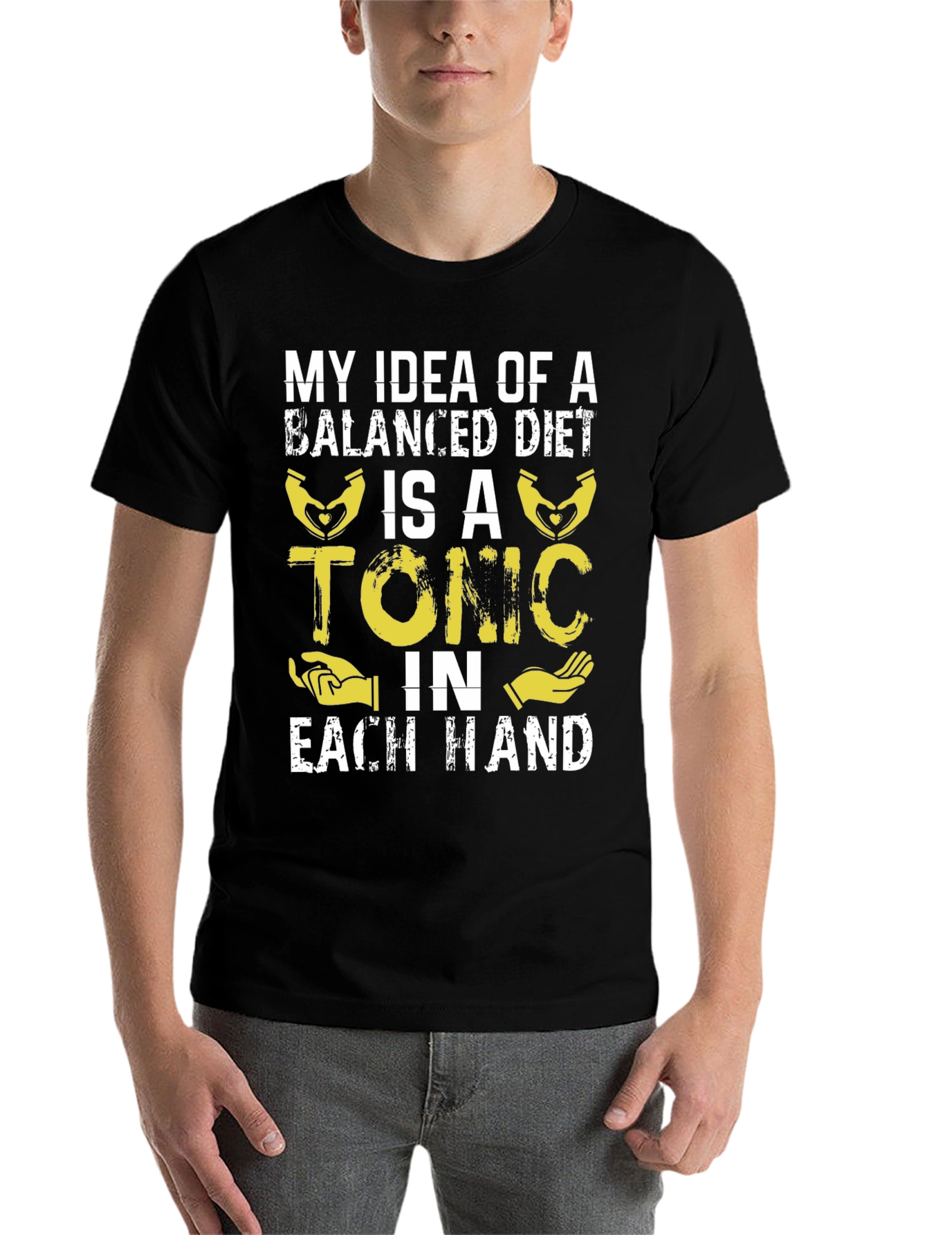 Black Balanced Diet Tonic T-Shirt - Funny Graphic Tee view 7