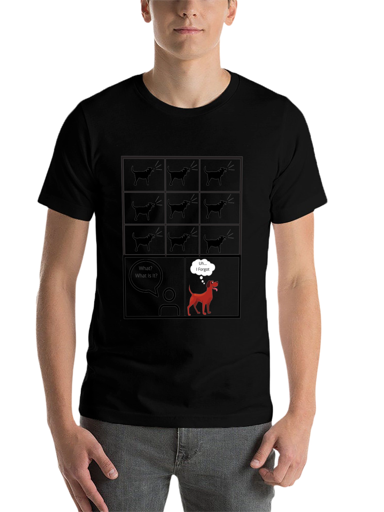 Black Dog Forgetfulness Graphic Tee - Men's Black T-Shirt view 7