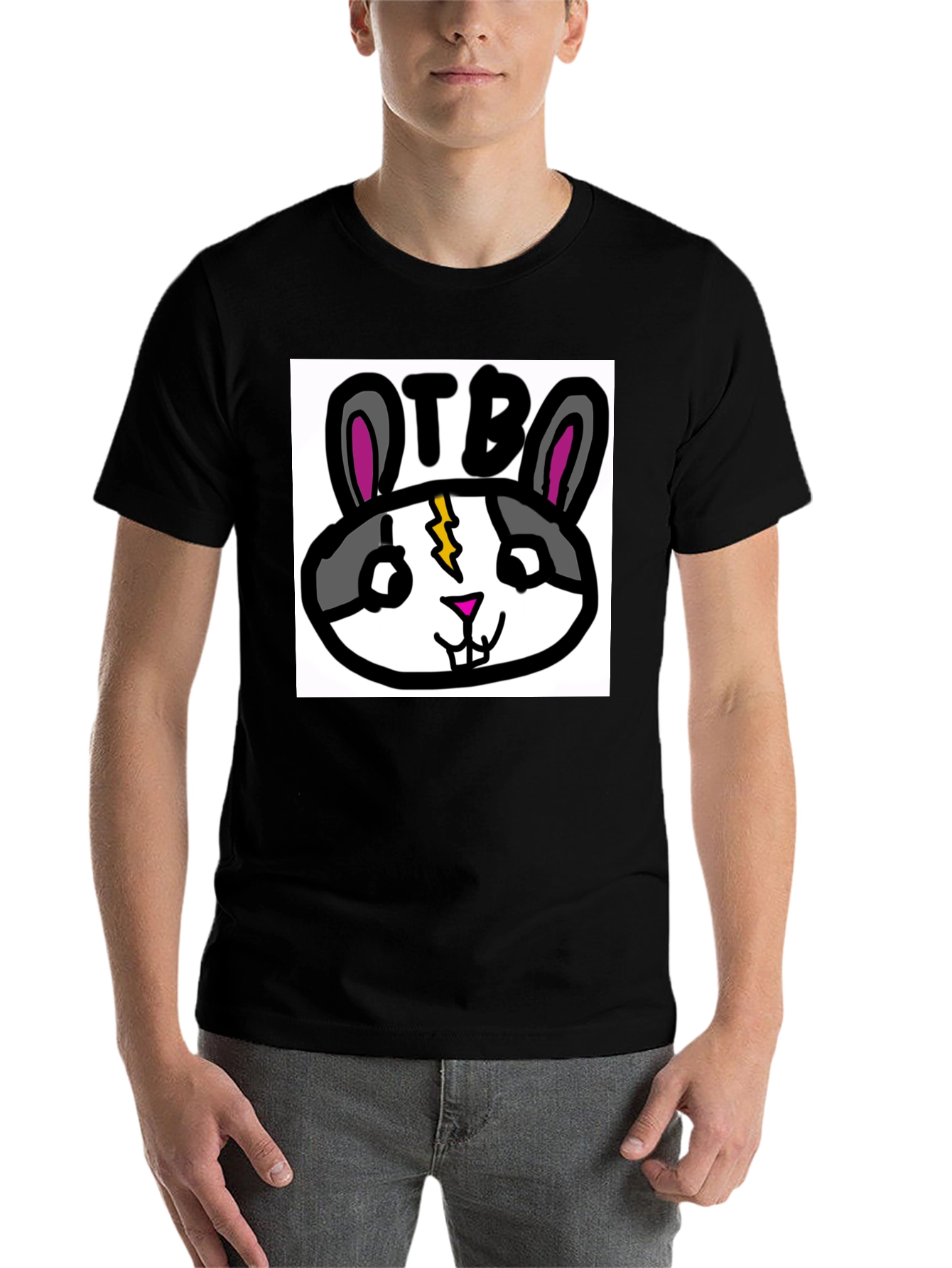Black OTB Rabbit Graphic T-Shirt - Black view 7