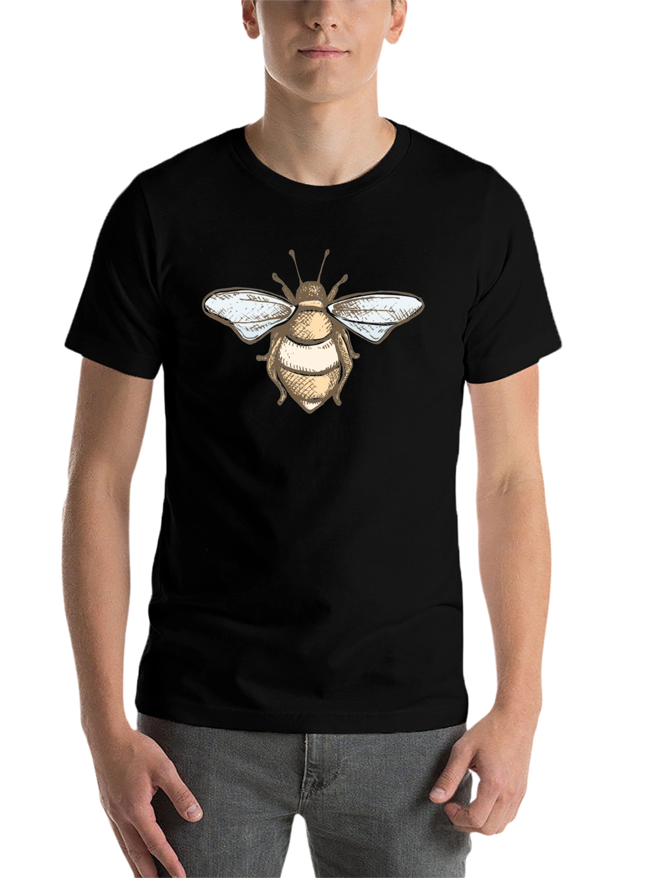 Black Bee Graphic Black T-Shirt view 7