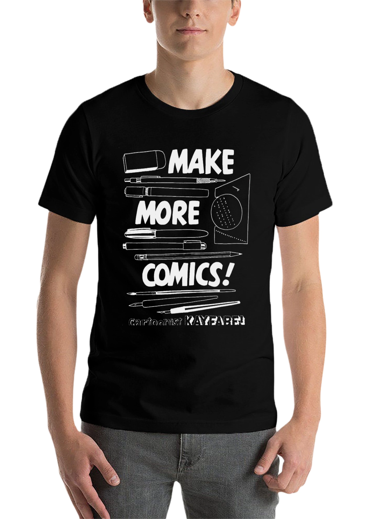 Black Make More Comics Black T-Shirt Graphic Tee view 7
