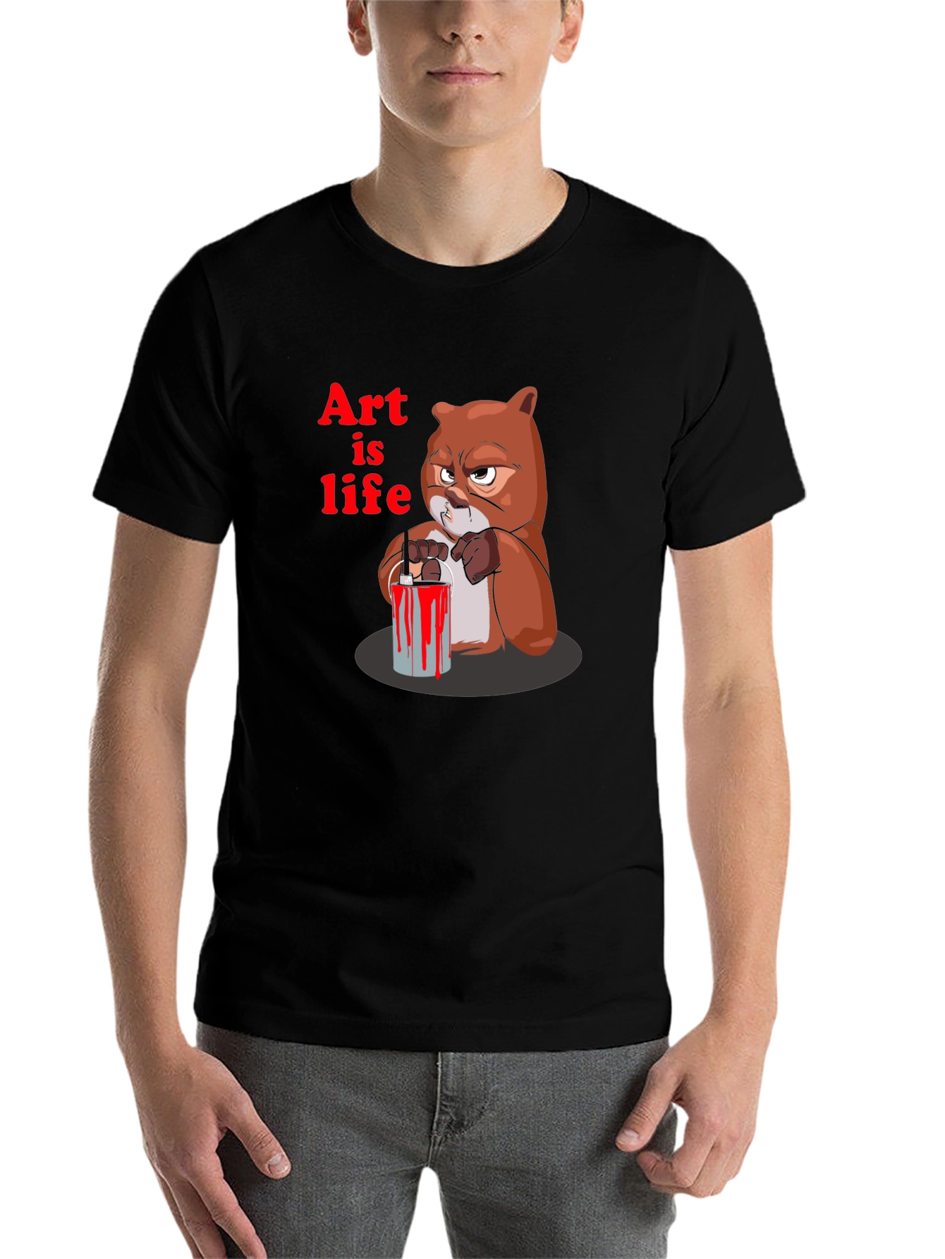 Black Art is Life Graphic Print Crew Neck T-Shirt view 7