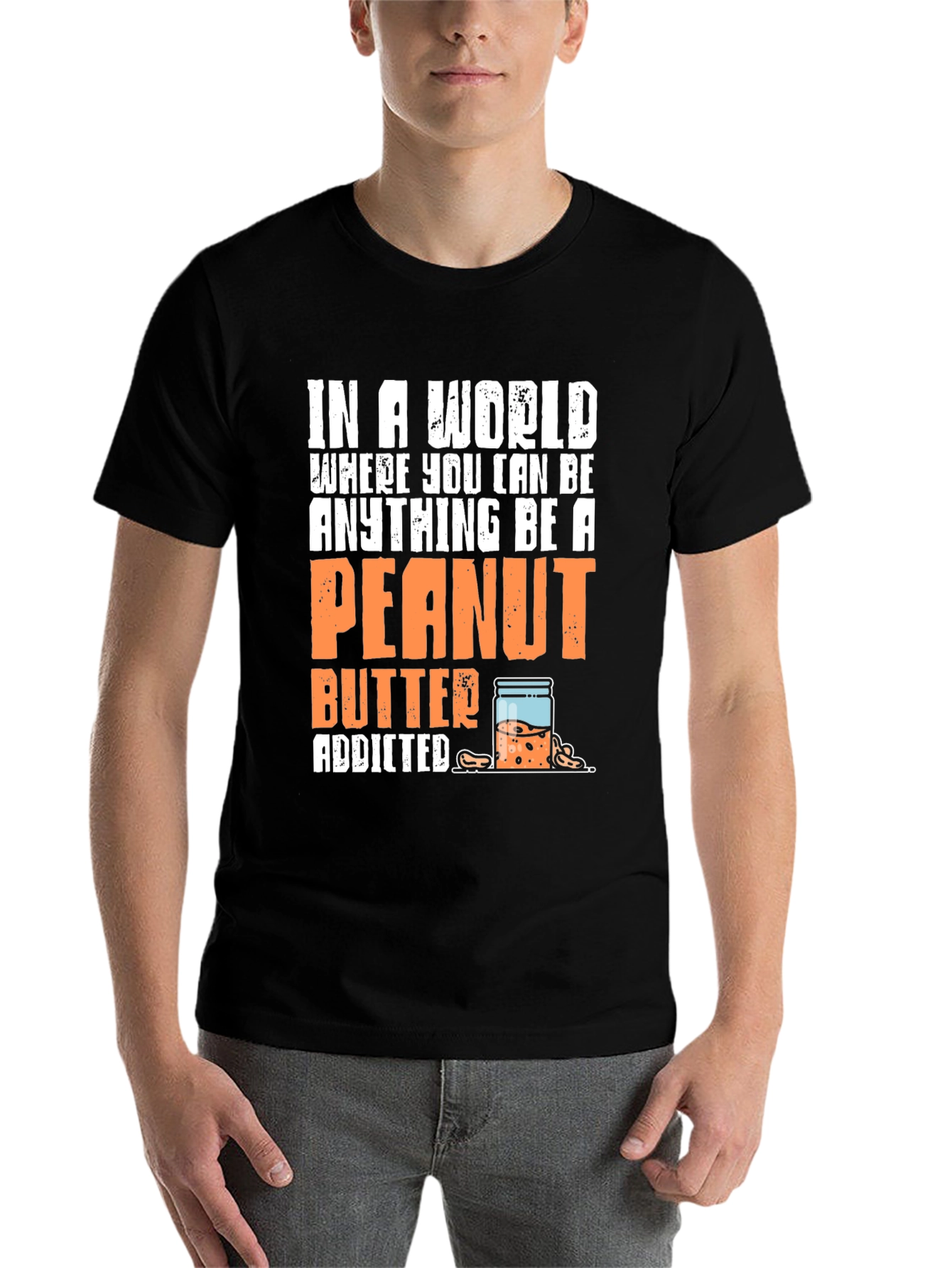 Black Peanut Butter Addicted Graphic Tee view 7