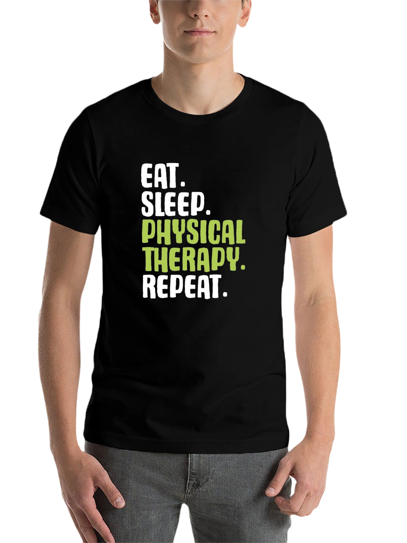 Black Eat Sleep Physical Therapy Repeat T-Shirt view 7