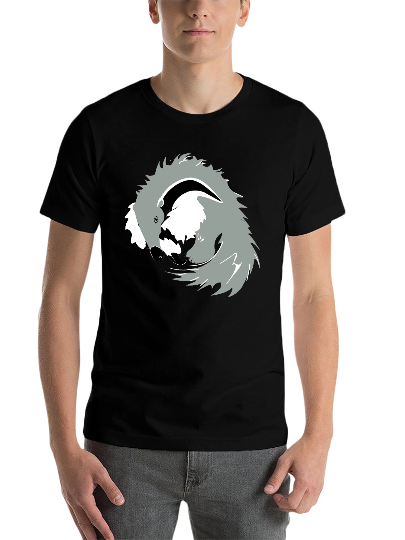 Black Cool Koala Graphic Tee - Black Cotton Shirt view 7