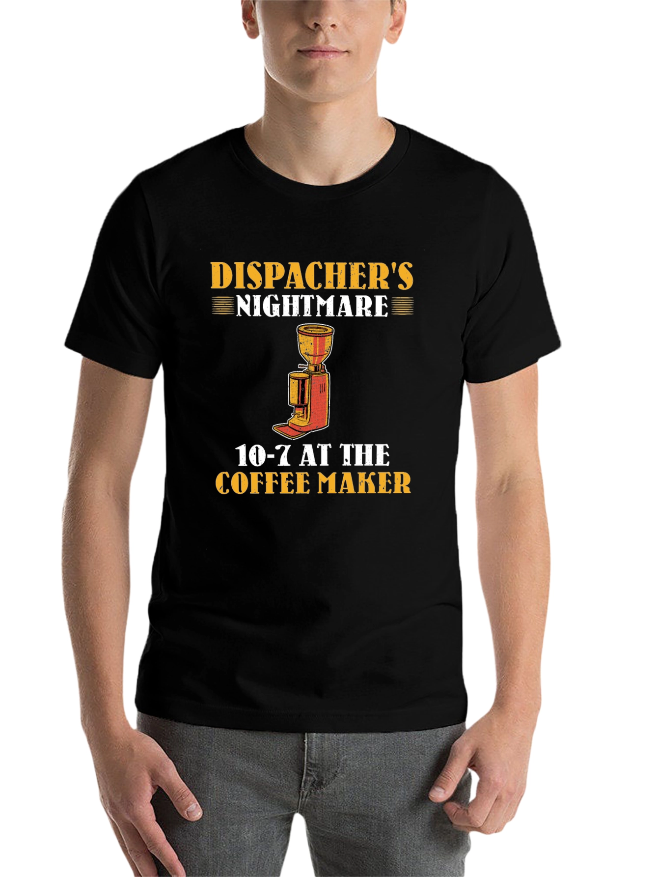 Black Dispatcher's Nightmare Coffee T-Shirt view 7