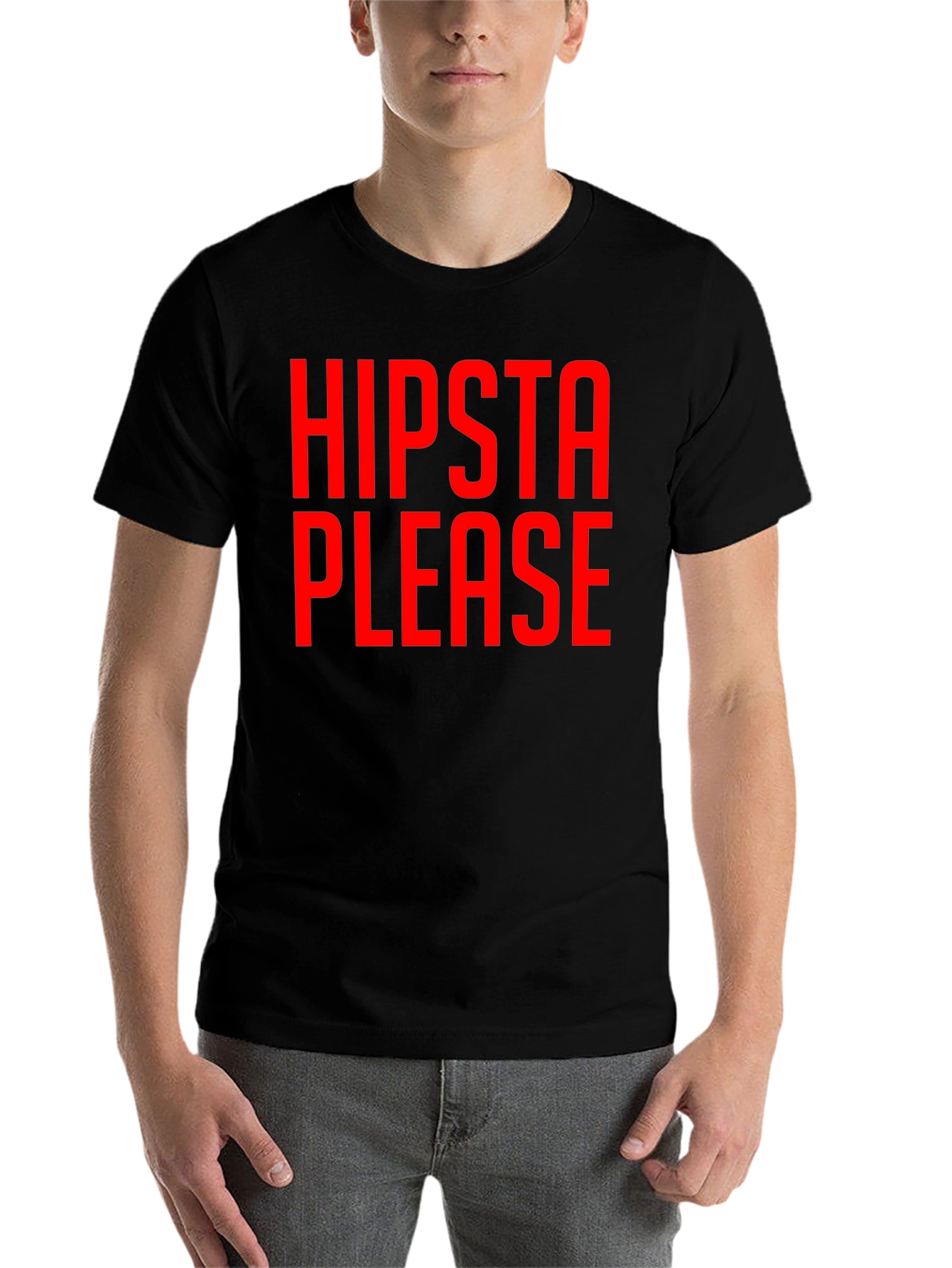 Black Hipsta Please Graphic Tee - Bold Statement T-Shirt view 7
