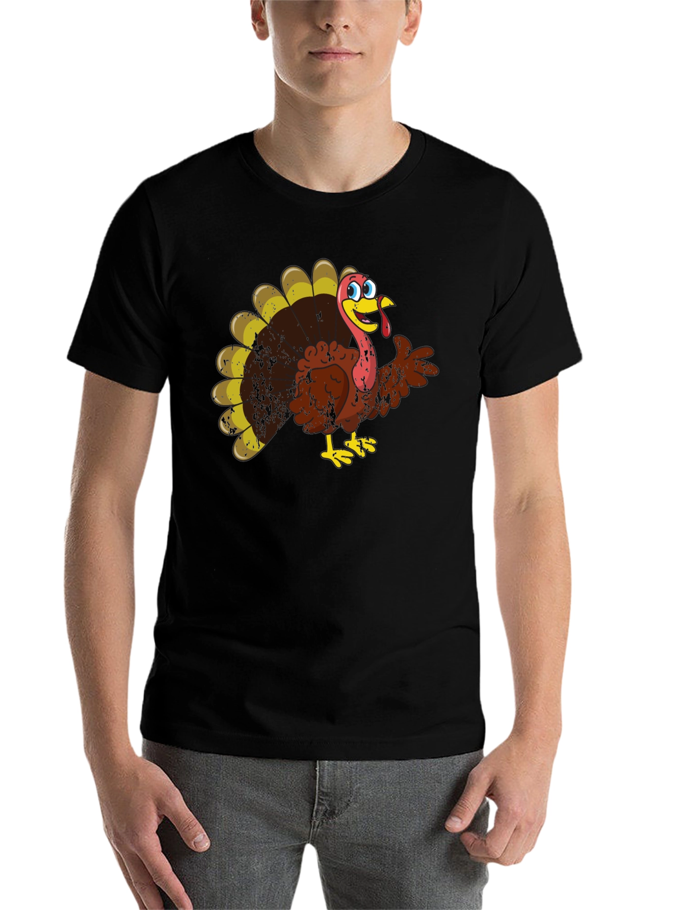 Black Funny Turkey Graphic Tee view 7